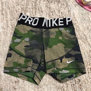 Nike Green Camo Compression Shorts
